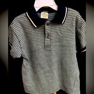 Wes & Willy Toddler Boy Polo Shirt Navy Blue Green Size 4T Made in USA